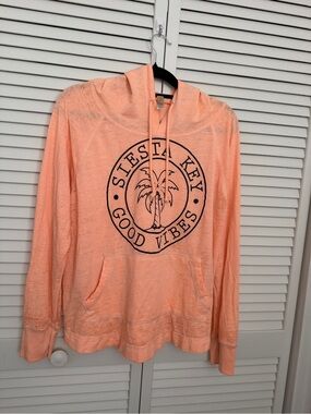 Siesta Key Good Vibes Peach Hoodie Size XL